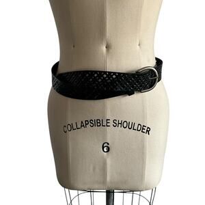 Black Leather Geometric Whimsigoth Belt